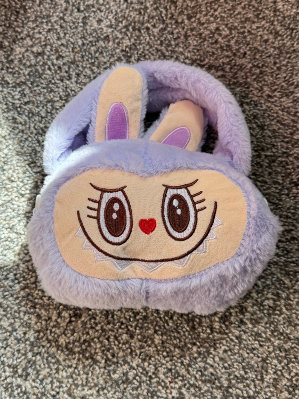 Plush cute Monster bag in Light Lavender -NWOT